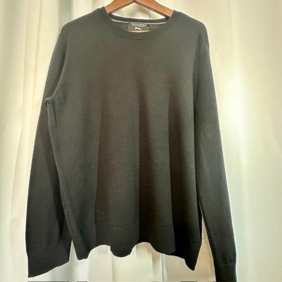 Banana Republic Baruffa Italian Merino Yarn Black Sweater Men's Large - Picture 1 of 6